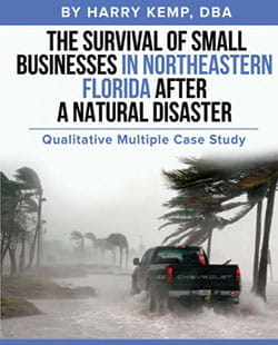 book cover - The Survival of Small Businesses in Northeastern Florida After a Natural Disaster