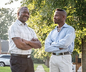 Dr. Philip Terry-Smith ’92 and Dr. Justin Terry-Smith ’18, ’15. Photo by Matthew P. Spangler.