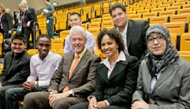 Raquel Battle, second from Right & Bill Clinton, second from left