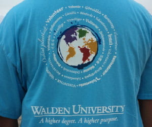 T-shirt showing Walden Global Day of Service logo.