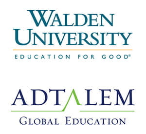 Walden University Education for Good and Adtalem Global Education logos